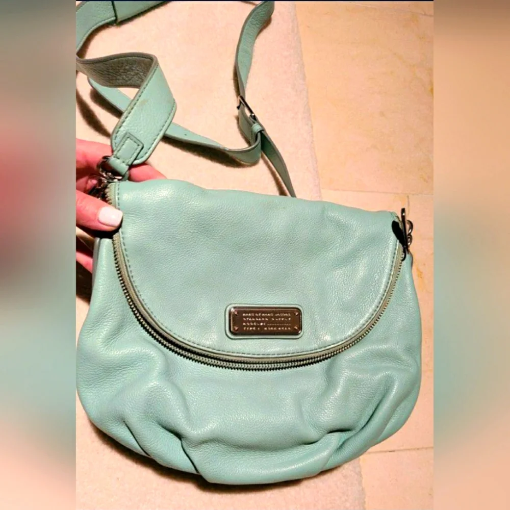 Marc Jacobs Designer Vintage Y2K Natasha Q Blue Green Crossbody Purse Handbag